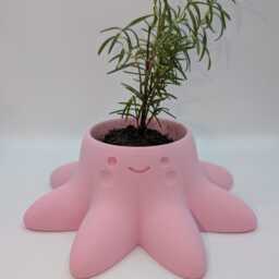 Kawaii Purple Octopus Plant Pot - Various Colours Storage Pot, Gifts, Cute Sea Creature Planter - Birthday Gifts - thumbnail 2