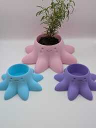 Kawaii Purple Octopus Plant Pot - Various Colours Storage Pot, Gifts, Cute Sea Creature Planter - Birthday Gifts