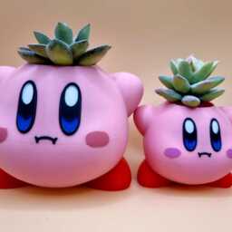 Kirby Planter & Pen Holder, Cute 3D Printed Plant Pot, Succulent & Cactus Gamer Desk Decor, Nintendo Inspired Gift, 3 Designs - thumbnail 2