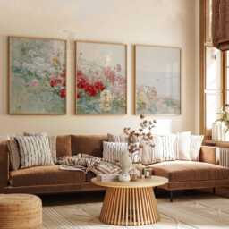 Set Of 3 Floral Garden Wall Art Prints, Impressionist Flower Posters, Romantic Botanical Decor - thumbnail 2