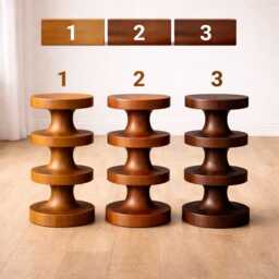 Turned Linden Wood Bar Stool Handmade Kitchen Stools - 26 - thumbnail 4