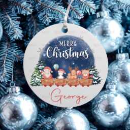 Personalised Kids Christmas Decoration - Grandson Gift Custom Bauble For Boys & Girls Stocking Filler Eve Box