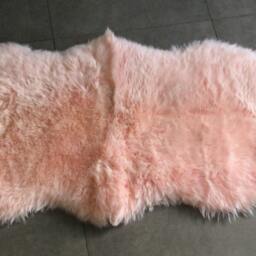 xl Dusky Pink Sheepskin Rug, Double Size Eco Throw, UK Made - thumbnail 2