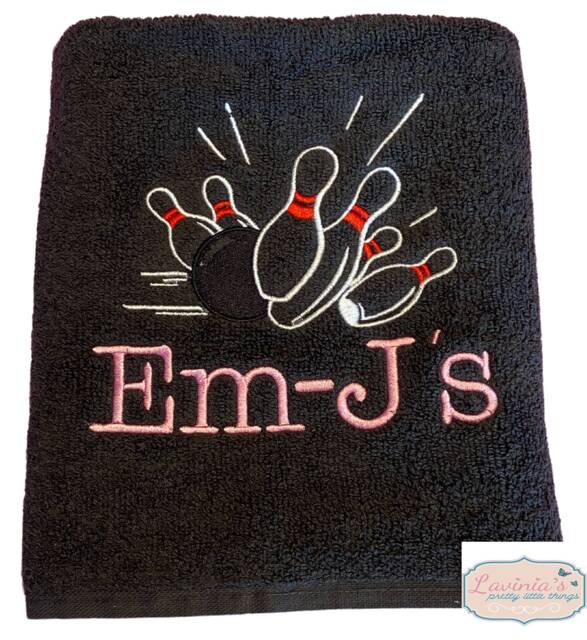 Personalised Embroidered Bowling Towel, Custom Name Gift - image 1