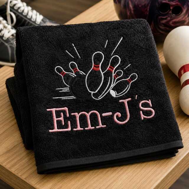Personalised Embroidered Bowling Towel, Custom Name Gift - image 1