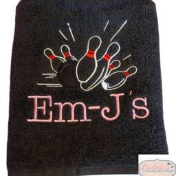 Personalised Embroidered Bowling Towel, Custom Name Gift - thumbnail 2