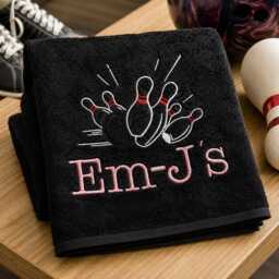 Personalised Embroidered Bowling Towel, Custom Name Gift - thumbnail 1