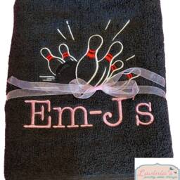 Personalised Embroidered Bowling Towel, Custom Name Gift - thumbnail 2