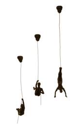 3x Sculptures in Bronze Colour 2x Female & 1x Male Wall Hanging Figures Climbers Man Woman Abseiling Statues Figurines Ornaments Set Of 3 - thumbnail 1