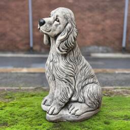 Garden Cocker Spaniel Sculpture Outdoor Dog Figurine Concrete Pet Statue Cement Memorial Decoration Spaniel Lover Gift Yard Art - thumbnail 3