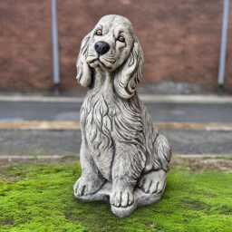 Garden Cocker Spaniel Sculpture Outdoor Dog Figurine Concrete Pet Statue Cement Memorial Decoration Spaniel Lover Gift Yard Art - thumbnail 1