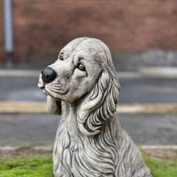 Garden Cocker Spaniel Sculpture Outdoor Dog Figurine Concrete Pet Statue Cement Memorial Decoration Spaniel Lover Gift Yard Art - thumbnail 4