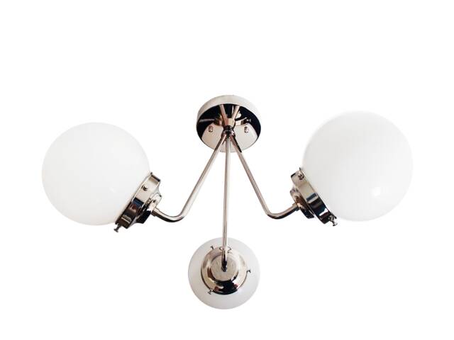 Modern Polished Nickel Globe Flush Mount Ceiling Light - Ul Listed - image 1