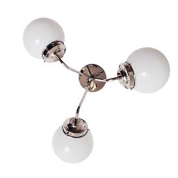Modern Polished Nickel Globe Flush Mount Ceiling Light - Ul Listed - thumbnail 2