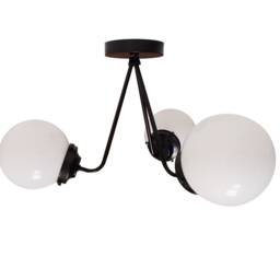 Modern Polished Nickel Globe Flush Mount Ceiling Light - Ul Listed - thumbnail 3