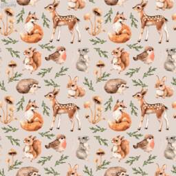 Woodland Children's Pendant Lampshade - Forest Animals Fox, Hedgehog & Fawn Baby's Room Handmade in France - thumbnail 4