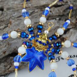 Blue Cloisonn?? Maple Ivy Leaf Beaded Christmas Spider Ornament With Legend, Great Unique Secret Santa Gift, Treasures By Tiziana?? - thumbnail 2