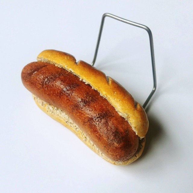 Handmade Bratwurst Business Card Holder, Foodie Desk Decor - image 1