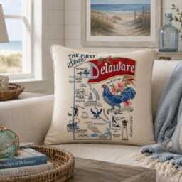 Delaware State Pillow With Feather Insert - thumbnail 4