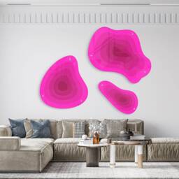 Layered Acrylic Wall Art Set Modern Abstract Prints, Multicolor Decor - thumbnail 2