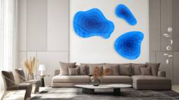 Layered Acrylic Wall Art Set Modern Abstract Prints, Multicolor Decor - thumbnail 1