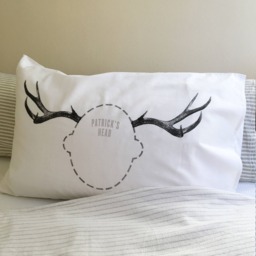 Christmas Reindeer Antlers Funny Trophy Headcase Pillowcase - Option To Personalise Available - thumbnail 1