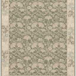 Hand Knotted Wool Rug, Traditional Botanical Transitional, Ivory Moss Home Decor - thumbnail 3