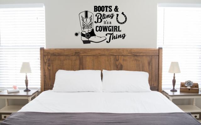 Cowgirl Boots & Bling Wall Decal Country Rustic Decor - image 1