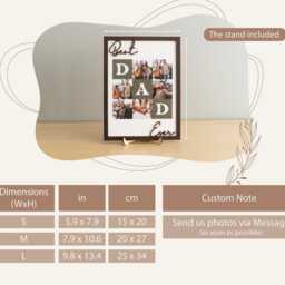 Custom Wooden Dad Picture Frame, Best Ever Photo Gift For Father's Day Y79 - thumbnail 2