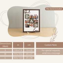 Custom Wooden Dad Picture Frame, Best Ever Photo Gift For Father's Day Y79 - thumbnail 2
