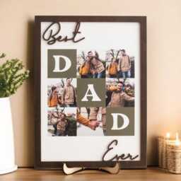 Custom Wooden Dad Picture Frame, Best Ever Photo Gift For Father's Day Y79 - thumbnail 3