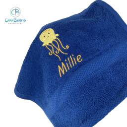 Jellyfish Towel - Personalised Face Cloth/Hand Bath = Embroidered - thumbnail 2