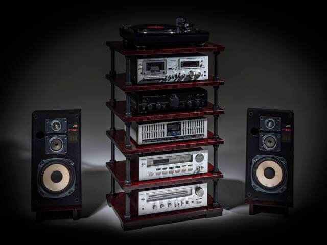 Audio Rack With Adjustable Shelf Height/Record Player Stand Turntable Hifi Stereo Cabinet - image 1