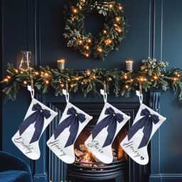 Personalised Christmas Stocking, Christmas Decorations, Dog Stocking, Jute Tarton Filler - thumbnail 2