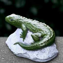 Outdoor Lizard Sculpture Concrete Reptile Statue Stone Animal Figurine Garden Ornament Front Door Decoration Handmade Art Gift - thumbnail 4
