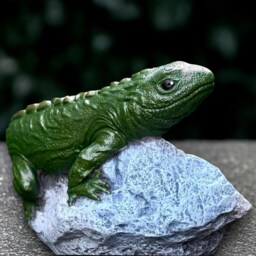 Outdoor Lizard Sculpture Concrete Reptile Statue Stone Animal Figurine Garden Ornament Front Door Decoration Handmade Art Gift - thumbnail 2