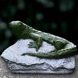 Outdoor Lizard Sculpture Concrete Reptile Statue Stone Animal Figurine Garden Ornament Front Door Decoration Handmade Art Gift