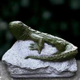 Outdoor Lizard Sculpture Concrete Reptile Statue Stone Animal Figurine Garden Ornament Front Door Decoration Handmade Art Gift - thumbnail 3
