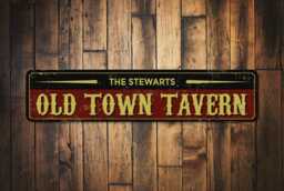 Old Town Tavern Sign, Decor, Owner Gift, Tav, Custom Sign For Wall Family Present -Quality Aluminum - thumbnail 1