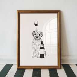 Border Terrier Wall Art - Drawing, Dog Lovers Gift, Poster, Pet Portrait, Drawing - thumbnail 1