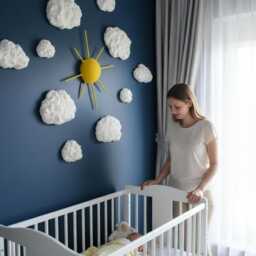 3D Sun & White Clouds Wall Hanging Sunshine Themed Nursery Decor Set - thumbnail 2