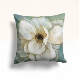 Blue Floral Cushion Cover, Turquoise Flower Pillow Case, Decorative Living Room Bedroom Throw, Garden Textiles - thumbnail 4