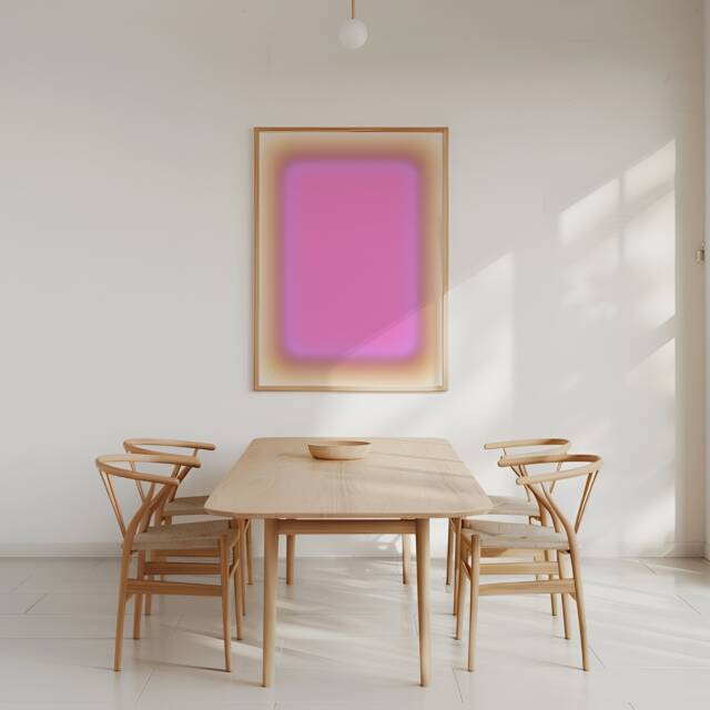 Dreamy Pink Aura Gradient Art Print, Orchid Glow Spiritual Poster, Positive Energy, Large Abstract Art, Home Decor, Wall - image 1