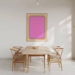 Dreamy Pink Aura Gradient Art Print, Orchid Glow Spiritual Poster, Positive Energy, Large Abstract Art, Home Decor, Wall - thumbnail 1