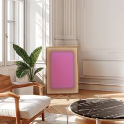 Dreamy Pink Aura Gradient Art Print, Orchid Glow Spiritual Poster, Positive Energy, Large Abstract Art, Home Decor, Wall - thumbnail 2