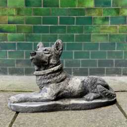 Concrete German Dog Sculpture Stone Statue Shepherd Figurine Memorial Ornament Garden Decoration Handmade Art Dog Lover Gift - thumbnail 2