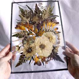 Pressed Flower Frame Bohemian Hanging Glass Wall Art - thumbnail 1