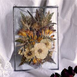 Pressed Flower Frame Bohemian Hanging Glass Wall Art - thumbnail 2