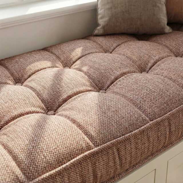 Linen Window Seat Cushion, Indoor French Style Floor Cushion - image 1