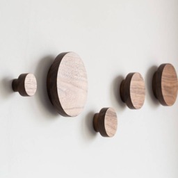 Walnut Coat Hooks Modern Clothes Hangers Decorative Rack Entryway Decor - thumbnail 2